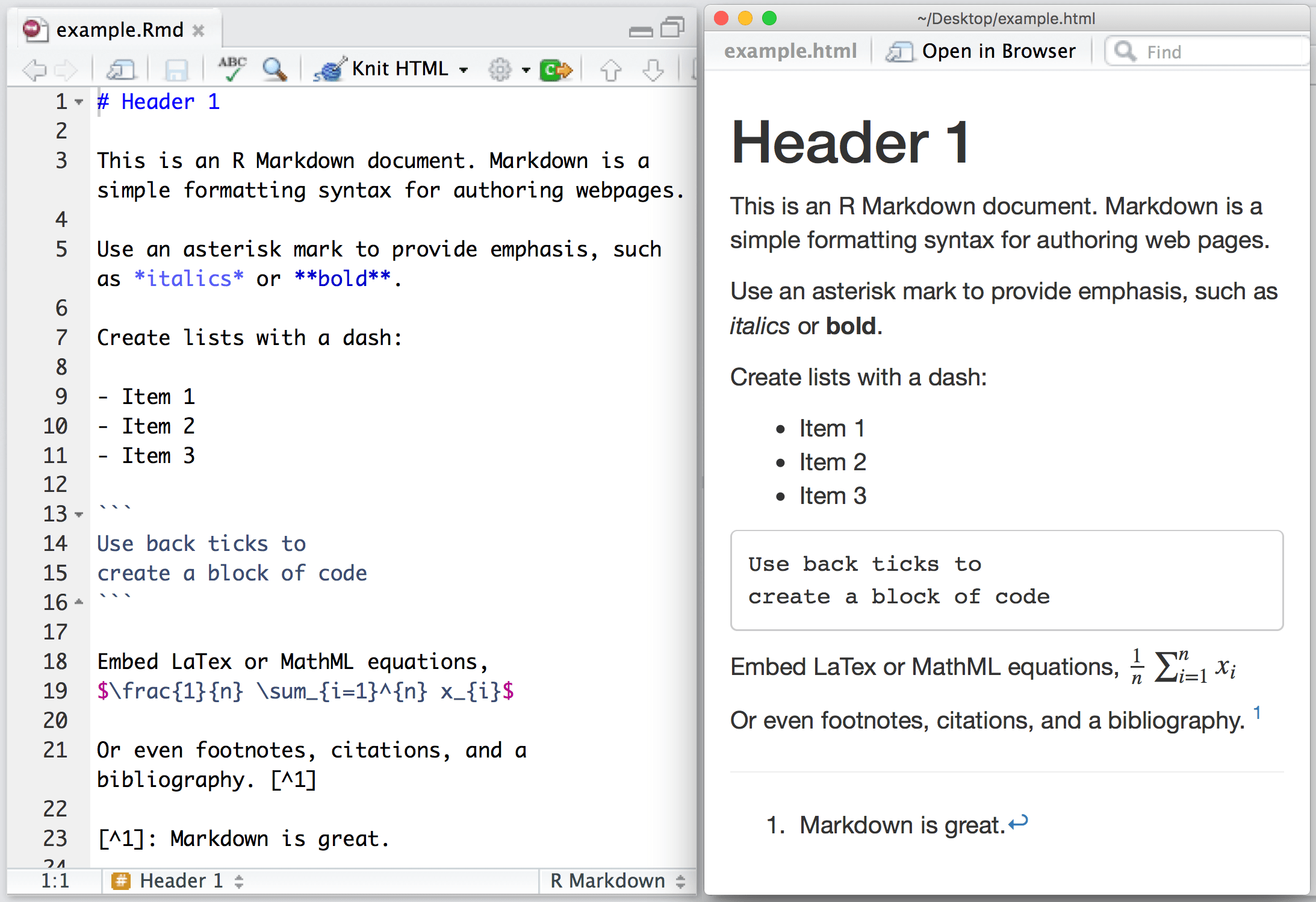 Markdown Synatx Example